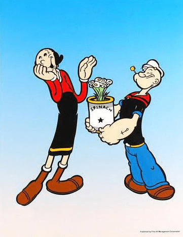 King Features Syndicate with a Full Color Background Limited Edition Sericel: "Popeye Spinach"