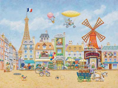 Kirk Mueller Artist Signed Warner Bros Studio Limited Edition Giclee on Paper:"Paris en Avril"