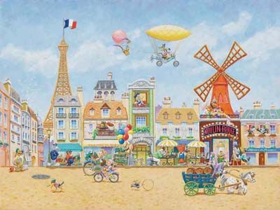 Kirk Mueller Artist Signed Warner Bros Studio Limited Edition Giclee on Paper:"Paris en Avril"