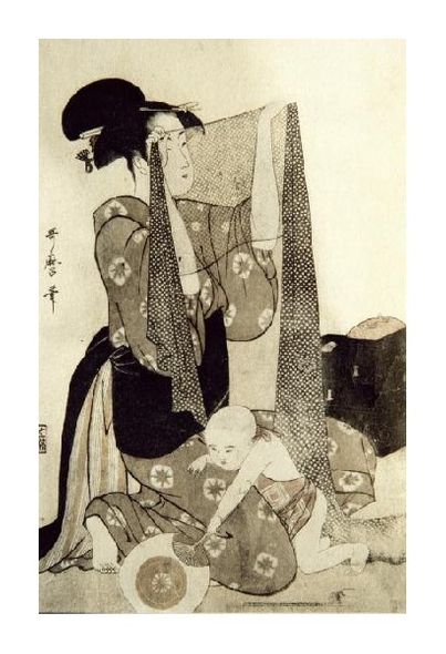 Kitagawa Utamaro Fine Art Open Edition Gicl&eacute;e:"Mother and Child"