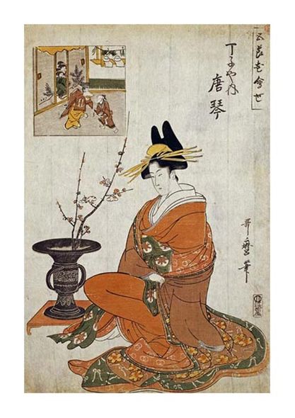 Kitagawa Utamaro Fine Art Open Edition Gicl&eacute;e:"The Courtesan Karakoto"