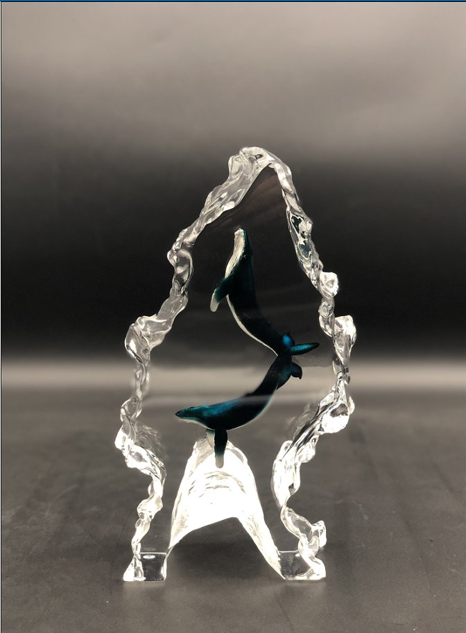 Kitty Cantrell Limited Edition Lucite Sculpture:"In Harmony (Whale)"