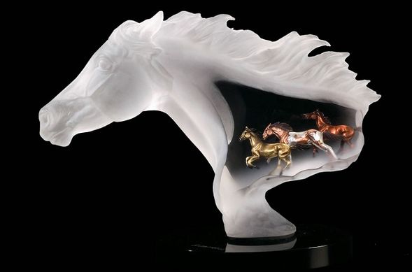Kitty Cantrell Limited Edition Mixed Media Lucite Sculpture:"Untamed Spirit"