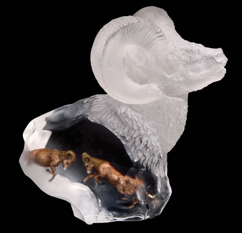 Kitty Cantrell Limited Edition Mixed Media Lucite Ram Sculpture:"Mountain Spirit" Kitty Cantrell Limited Edition Mixed Media Lucite Ram Sculpture:"Mountain Spirit"