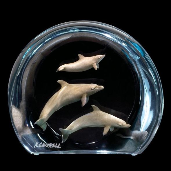 Kitty Cantrell Limited Edition Mixed Media Lucite Sculpture:"Aquatic Ballet"