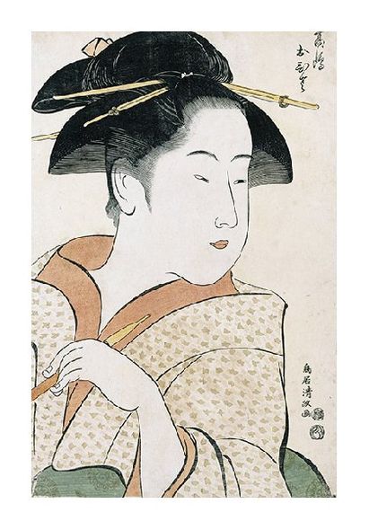 Kiyomasa Fine Art Open Edition Gicl&eacute;e:"Bust Portrait of Ohisa of the Takashimaya"