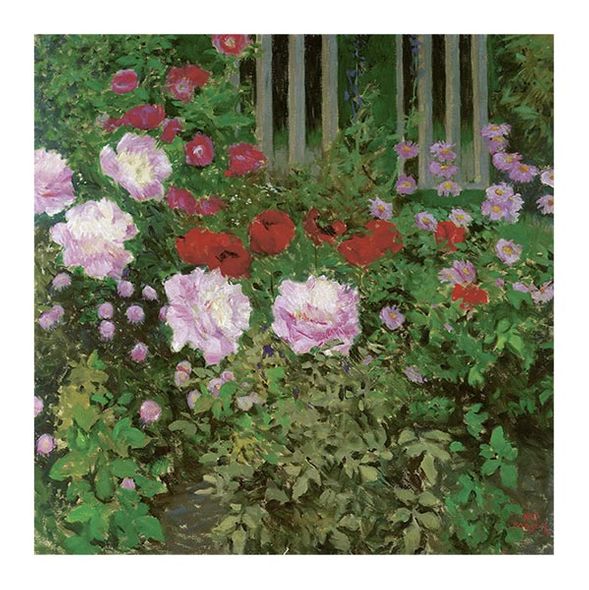 Koloman Moser Fine Art Open Edition Gicl&eacute;e:"Flowers and Garden Fence"