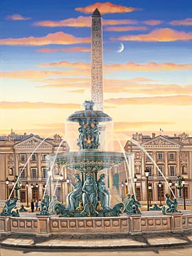 Kondakova Handsigned and Numbered Limited Edition Serigraph on Gesso Board:"Place de la Concorde"