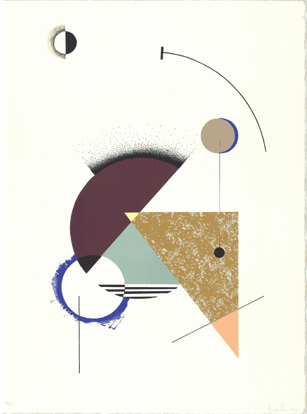 Krista Rosenkilde Rare Vintage Artist Signed Lithograph: "Shock Blue Black Hole"