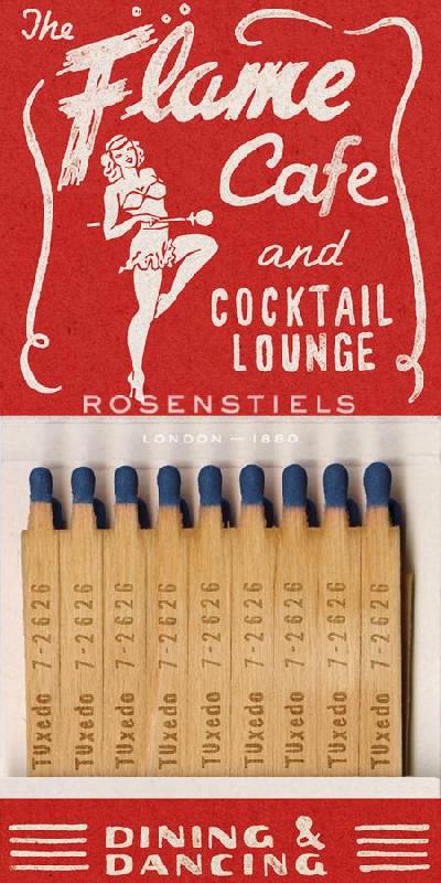 Kristine Hegre 24 x 48 in. Open Giclee Canvas:"Flame Cafe Matchbook"