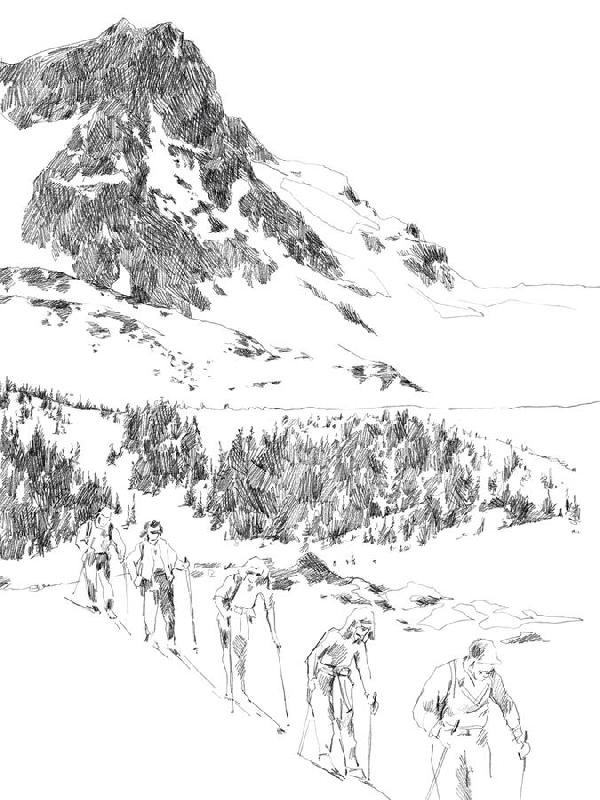 Kristine Hegre 30 x 40 in. Open Giclee Canvas"Apres Ski Ascend