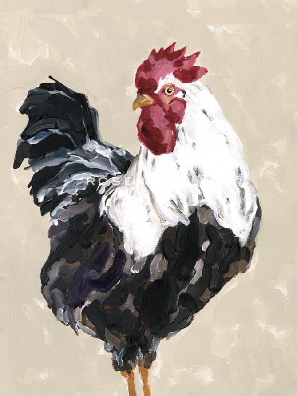 Kristine Hegre 30 x 40 in. Open Giclee Canvas:"Farmyard Friends - Chicken"