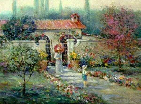 L. Gordon Signed And Numbered Print: "Garden Wall" L. Gordon Signed And Numbered Print: "Garden Wall"