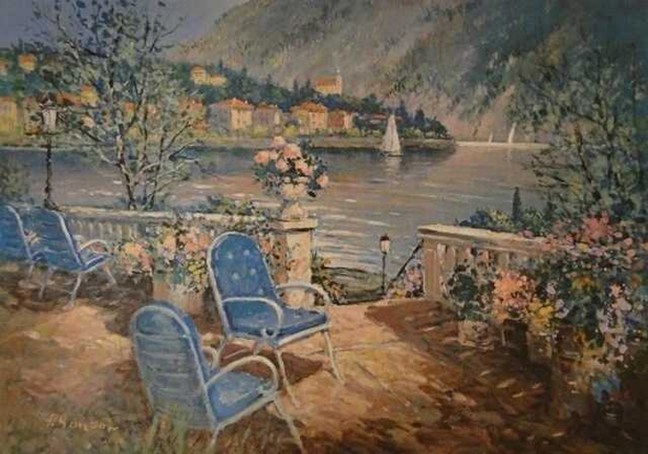 L. Gordon Signed And Numbered Print: "The Terrace"