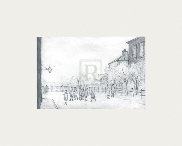 L.S. Lowry Hand Numbered Limited Edition Print on Paper :"Behind Leaf Square"