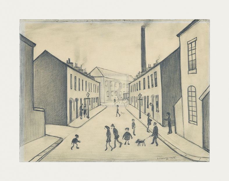 L.S. Lowry Hand Numbered Limited Edition Print on Paper :"North James Henry Street, Salford, 1956"