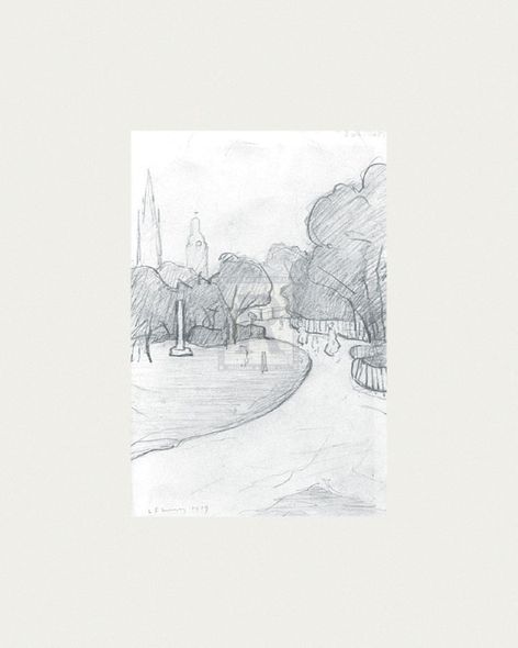 L.S. Lowry Hand Numbered Limited Edition Print on Paper :"Peel Park Sketch, 1919"