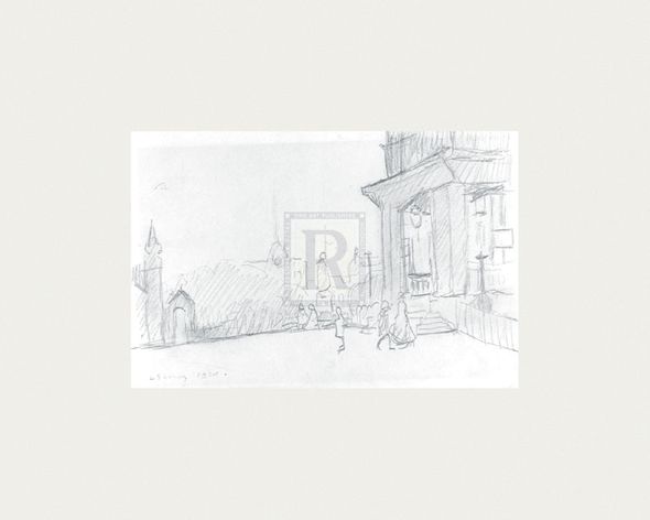 L.S. Lowry Hand Numbered Limited Edition Print on Paper :"Peel Park Sketch I, 1920"