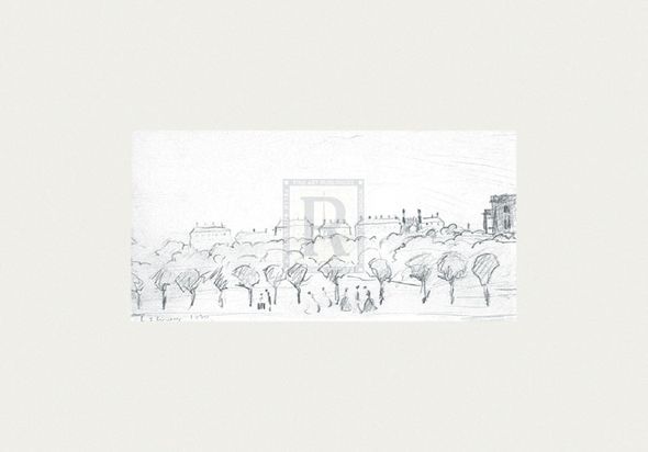 L.S. Lowry Hand Numbered Limited Edition Print on Paper :"Peel Park Sketch II, 1920"