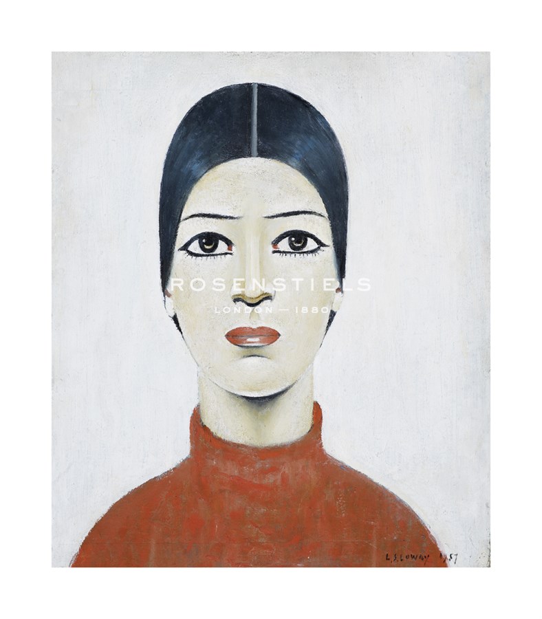 L.S. Lowry Hand Numbered Limited Edition Print on Paper :"Portrait Of Ann, 1957"