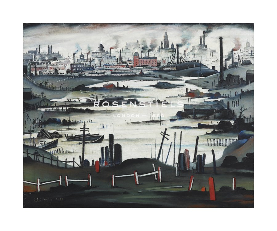 L.S. Lowry Hand Numbered Limited Edition Print on Paper :"The Lake, 1937"