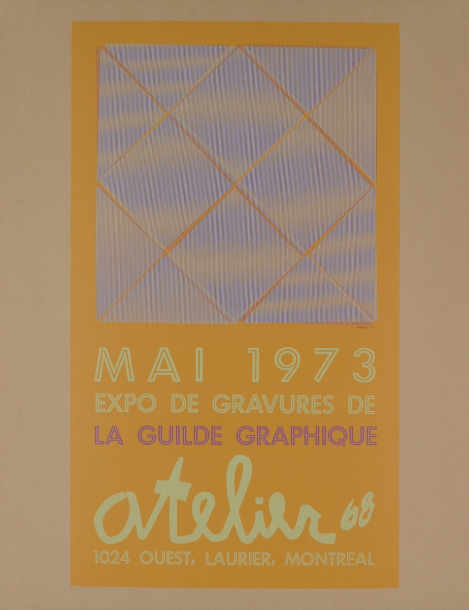 LaCroix Rare Vintage Artist Signed Serigraph: "Expo de Gravures de la Guilde Graphique"