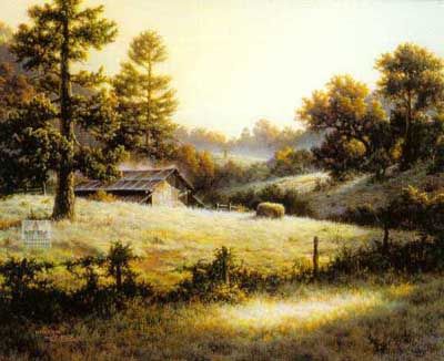 LARRY DYKE 11X14 Secondary Market Art: "PINEY WOODS 4 FACES TX"