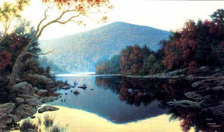 LARRY DYKE 16X28 Secondary Market Art: "STILL REFLECTIONS"