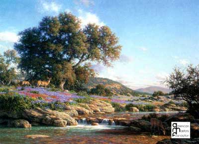 LARRY DYKE 18X24 Secondary Market Art: "QUIET ENCOUNTER"