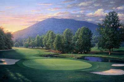 LARRY DYKE 20X30 Secondary Market Art: "SUNSET @17TH"