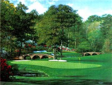 LARRY DYKE 22X29 Secondary Market Art: "11TH @ AUGUSTA"