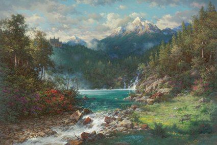 LARRY DYKE 30X20 Secondary Market Art: "PEACEFUL DWELLINGS G"