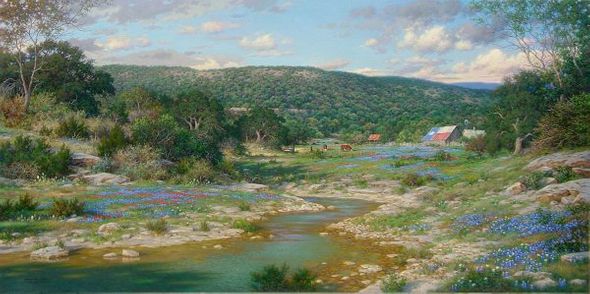 LARRY DYKE 30X60 Secondary Market Art: "DEEP IN THE HEART GCNV"