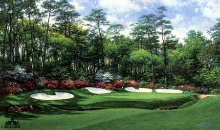 LARRY DYKE 9X12 Secondary Market Art: "13TH @ AUGUSTA"