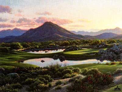 LARRY DYKE 9X12 Secondary Market Art: "DESERT MOUNTAIN"