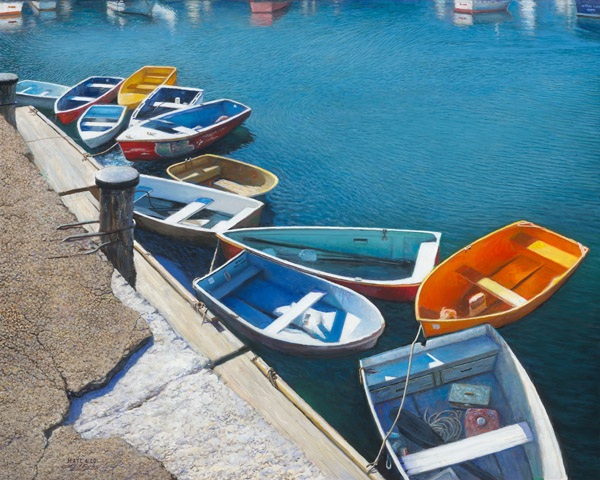 Larry Dyke Artist Hand-Signed Canvas Giclee: "Lonely Boats"