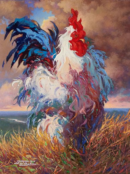 Larry Dyke Artist Hand signed Open Edition Canvas Giclee: "King of the Hill"
