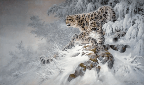 Larry Fanning (1938-2014) Limited Edition Lithograph on Paper: "Himalayan Royalty" Larry Fanning (1938-2014) Limited Edition Lithograph on Paper: "Himalayan Royalty"