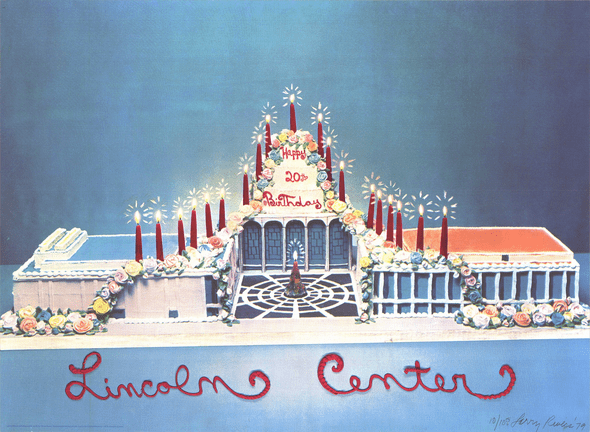 Larry Rivers Rare Vintage Artist Signed Offset Lithograph: "Lincoln Center 20th Anniversary"