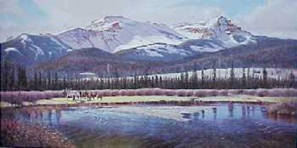 LARRY ZABEL  Secondary Market Art: "AUTUMN ENCOUNTER YELLO"