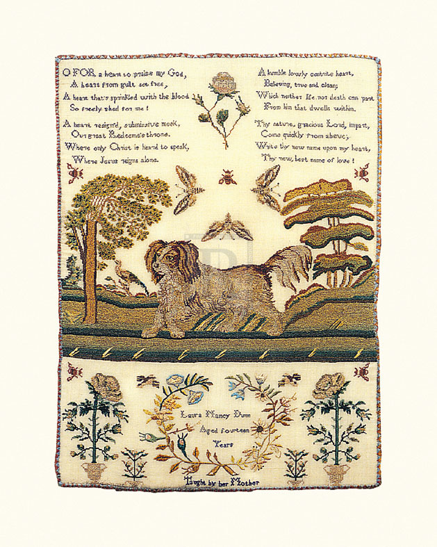Laura Dunn Hand Numbered Limited Edition Print on Paper :"Sampler with Spaniel"