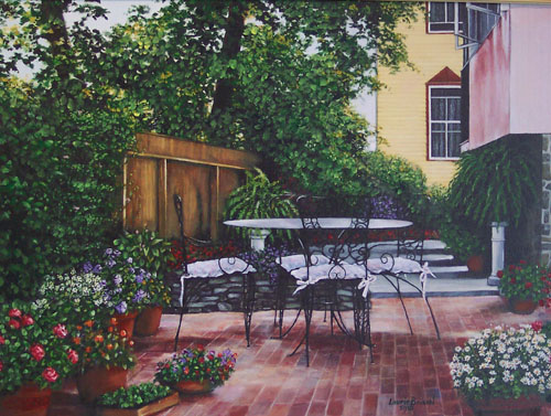 Laurie Brussel Limited Edition Gicle´e on Paper: "Cape May Patio on Paper"
