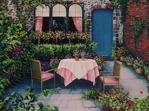 Laurie Brussel Limited Edition Giclee on Paper: "Table for Two on Paper"