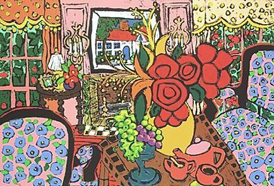 Laurie Zeszut Limited Edition Serigraph on Paper:"Afternoon Tea"