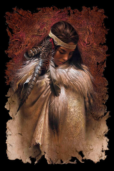 Lee Bogle Hand Signed and Numbered Limited Edition Canvas Giclee:"Winter Maiden"