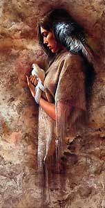 Lee Bogle Handsigned and Numbered Limited Edition Giclee on Canvas:"Embracing Peace"