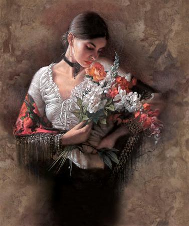 Lee Bogle Handsigned & Numbered Limited Edition Canvas Giclee:"Summer Fragrance I"