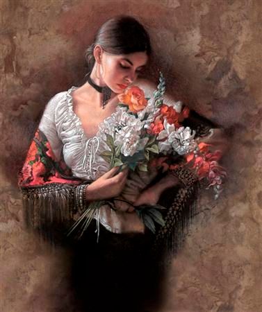 Lee Bogle Handsigned & Numbered Limited Edition Canvas Giclee:"Summer Fragrance I"