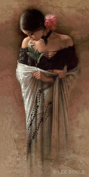 Lee Bogle Hand Signed and Numbered Limited Edition Canvas Giclee:"The Rose"