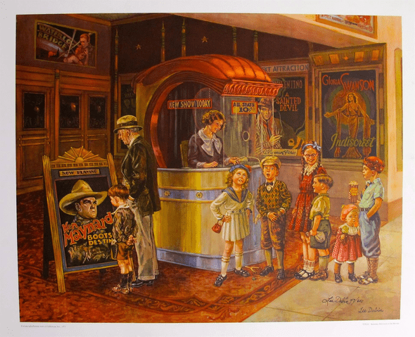 Lee Dubin Hand Signed Limited Edition Lithograph:"Saturday Afternoon Matinee"